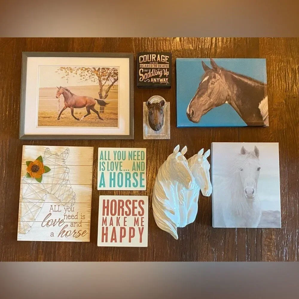 ‘All you need it love and a horse’ string / yarn art wall hanging 12x16”